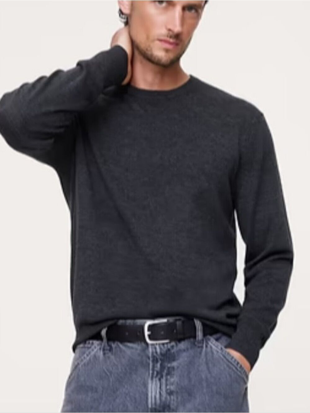 Banana Republic Merino Crew Neck Charcoal Sweater Medium